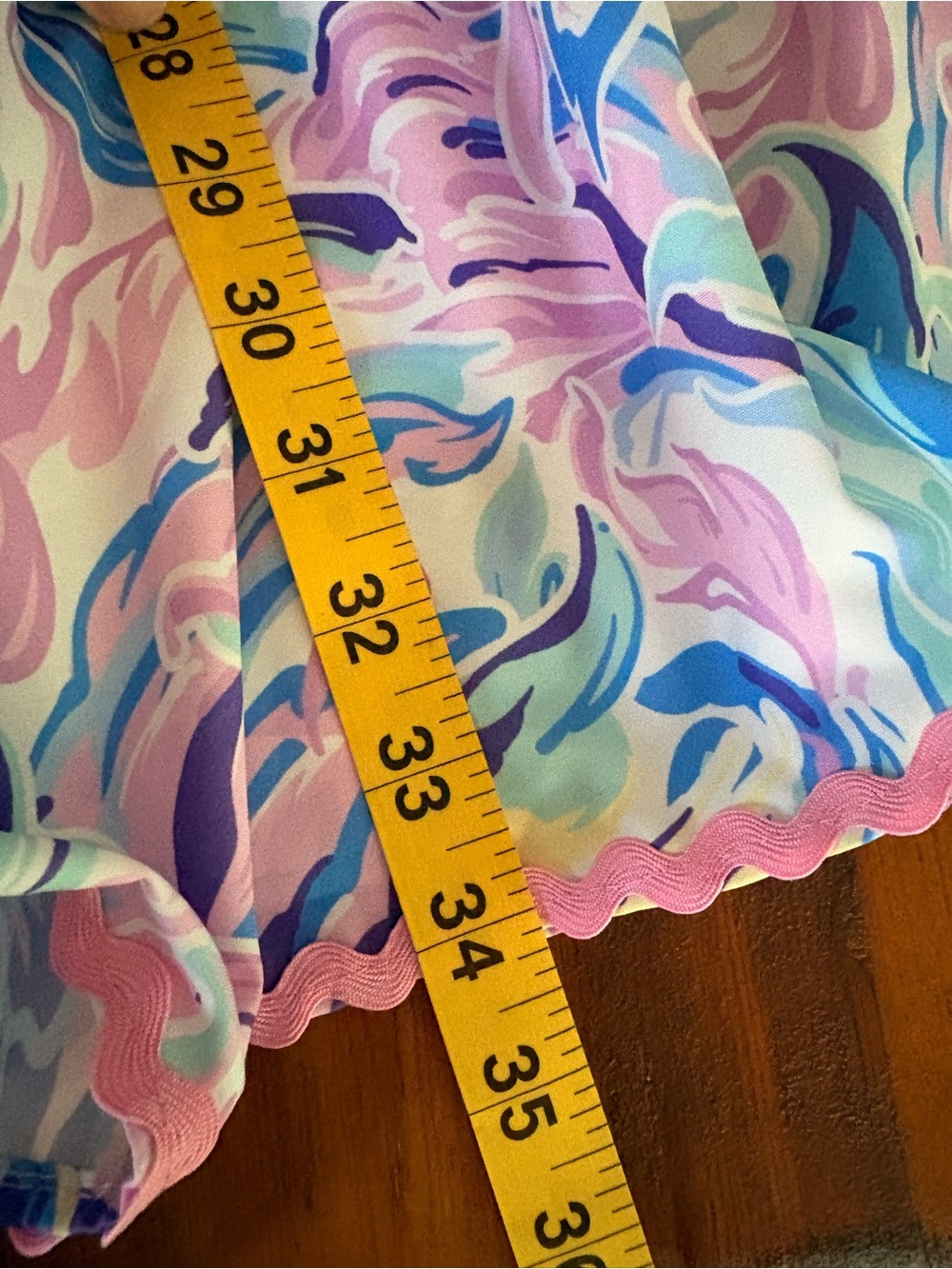Simply Southern Preppy Coastal Tiered Rick Rack Watercolor Babydoll Dress Sz L - Picture 6 of 7